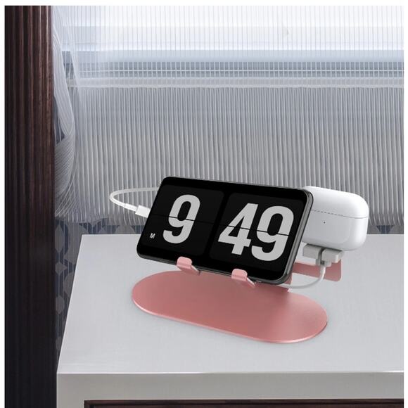 ALUMINUM 3 IN 1 CHARGING STAND FOR IPHONE, WATCH, & AIRPODS ADURO TRIO ROSE GOLD - Picture 4 of 6